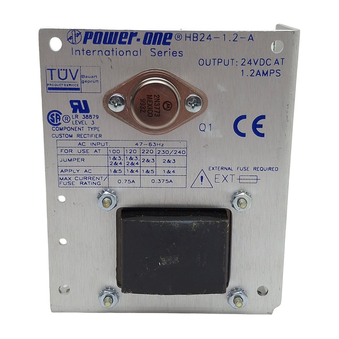 Used Power-One HB24-1.2-A Switching Power Supply 100/120/215/230-240VAC In 24VDC 1.2A