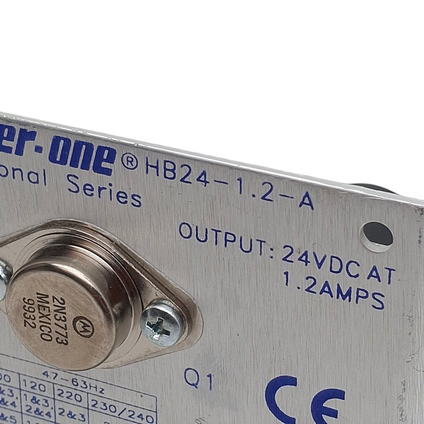 Used Power-One HB24-1.2-A Switching Power Supply 100/120/215/230-240VAC In 24VDC 1.2A