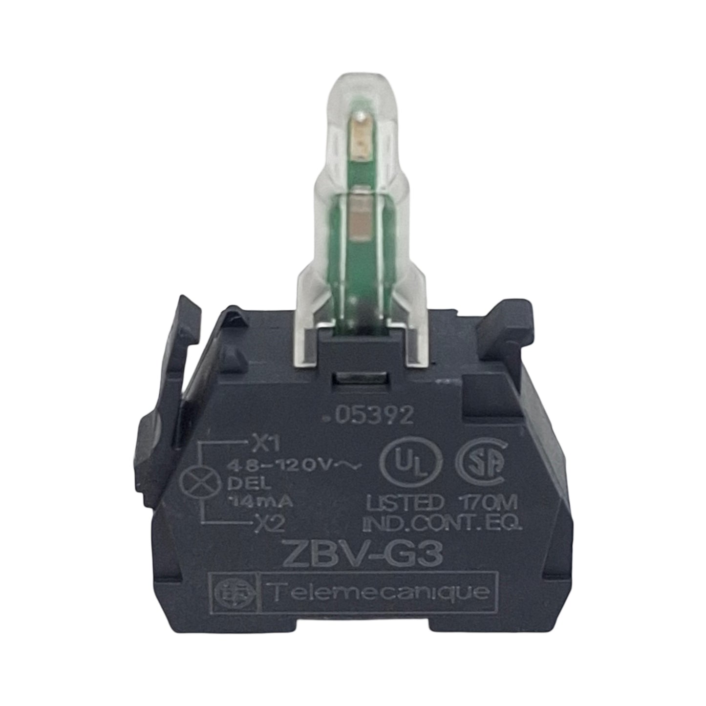 New Telemecanique ZBVG3 Push Button Light Module, Green LED, 22mm, 48-120VAC