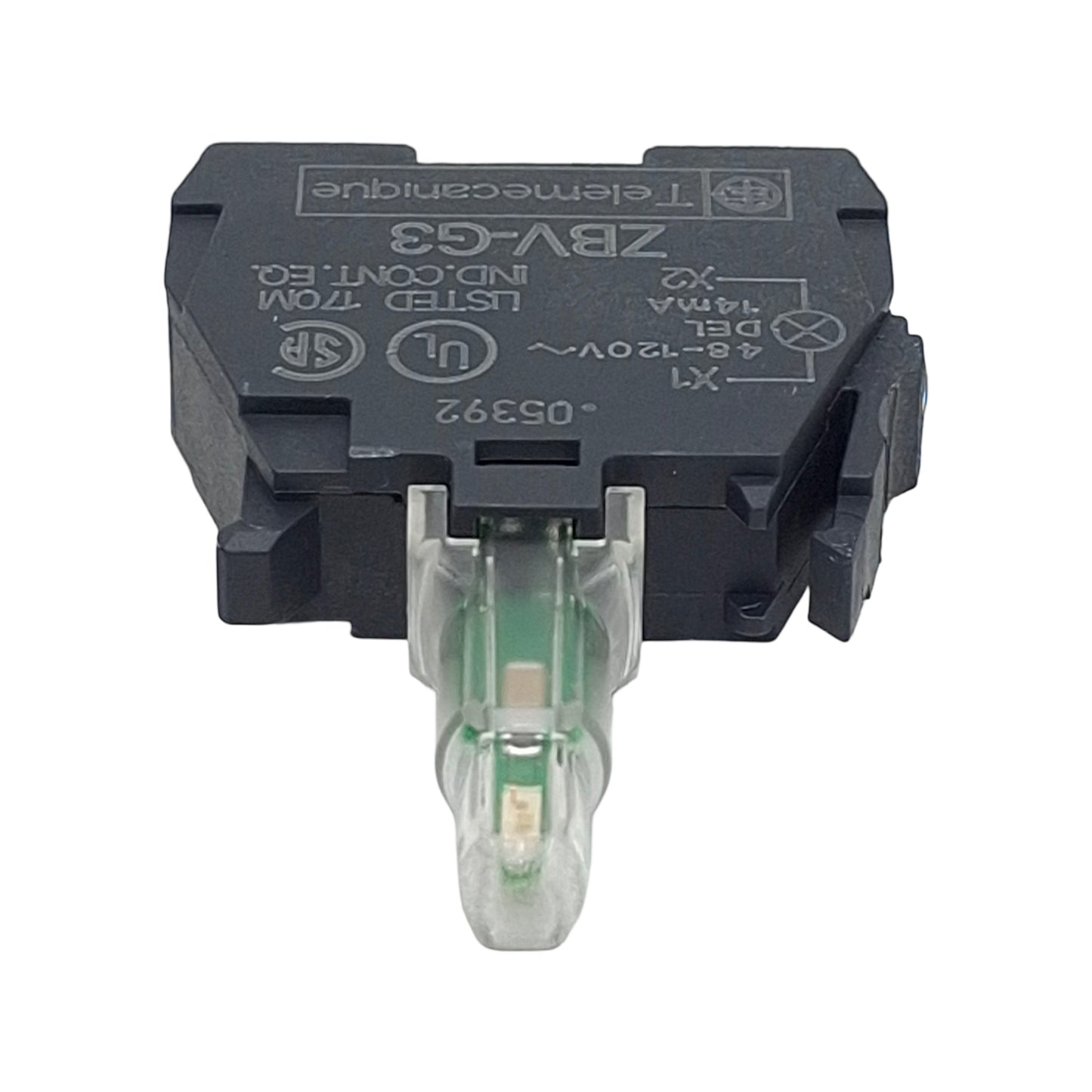 New Telemecanique ZBVG3 Push Button Light Module, Green LED, 22mm, 48-120VAC