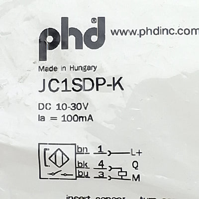 New PHD JC1SDP-K Solid-State Magnetic Switch, PNP, 10-30VDC 100mA, 3-Pin M8 Male
