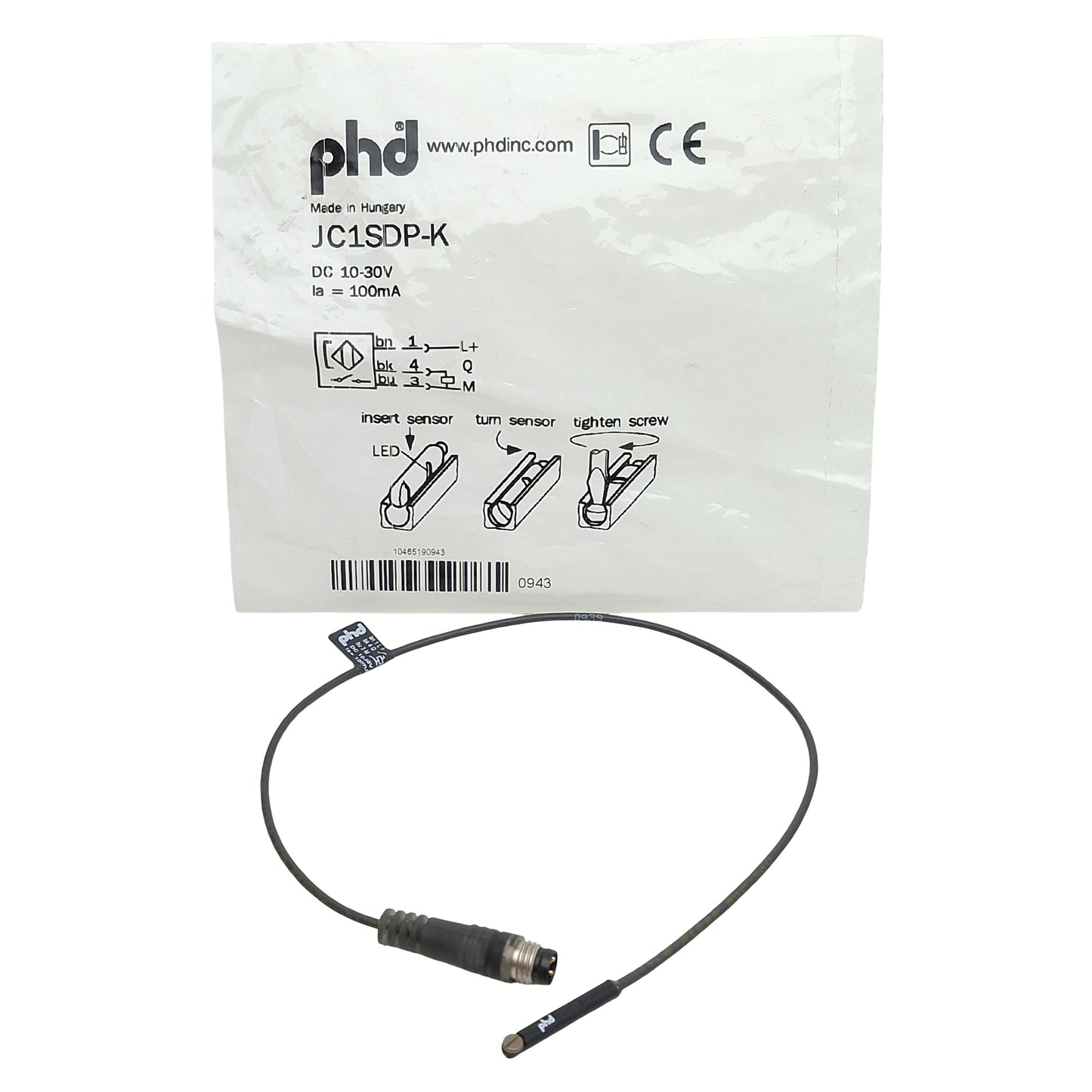 New PHD JC1SDP-K Solid-State Magnetic Switch, PNP, 10-30VDC 100mA, 3-Pin M8 Male