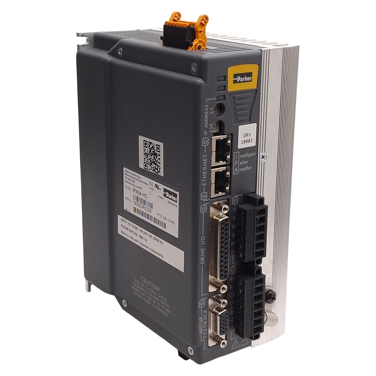 Used Parker IPA04-HC Ethernet Servo Drive/Controller, 400W, 1.9kVA, 100-240VAC Input