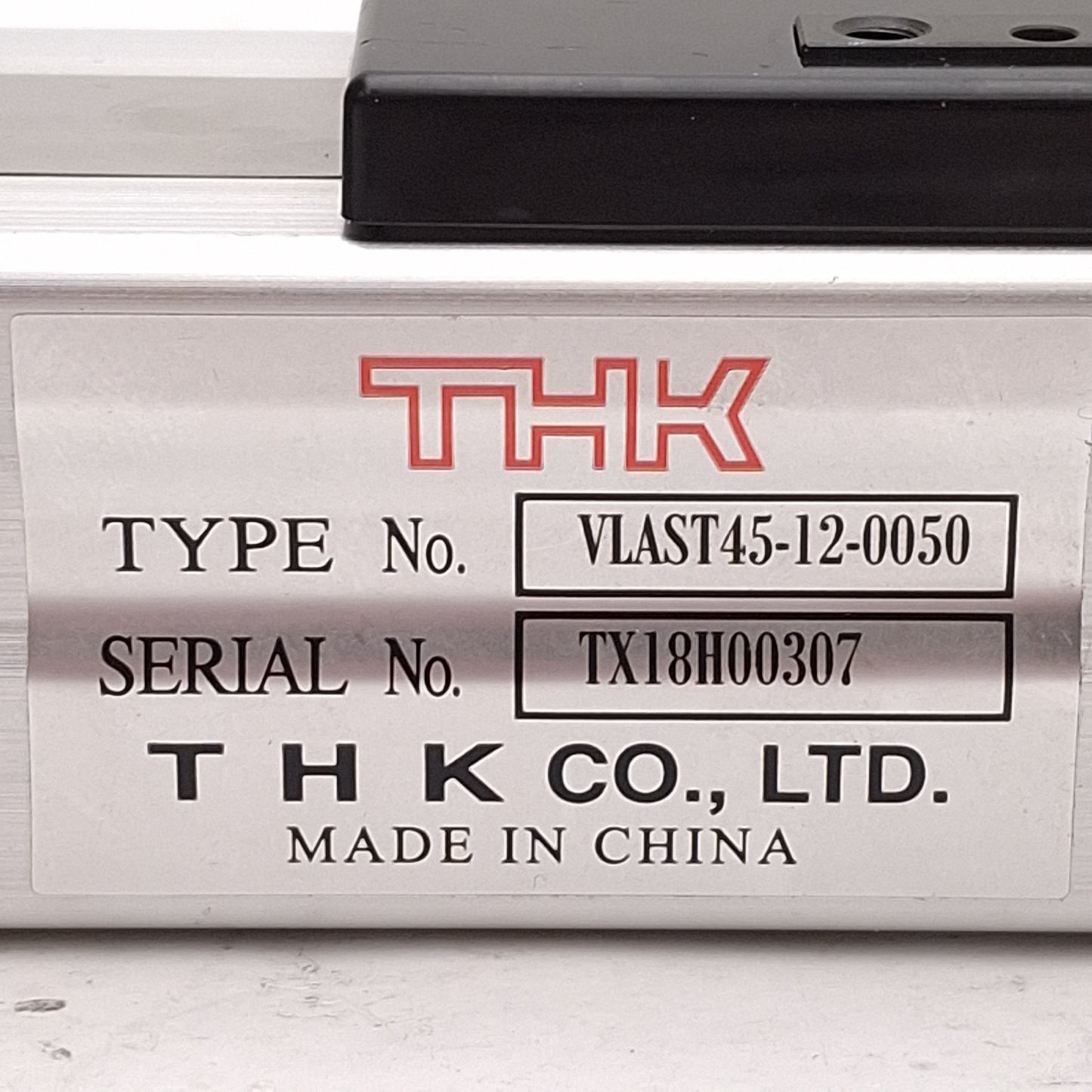Used THK VLAST45-12-0050 Linear Actuator, 12mm Lead, 50mm Stroke, 45mm Flange