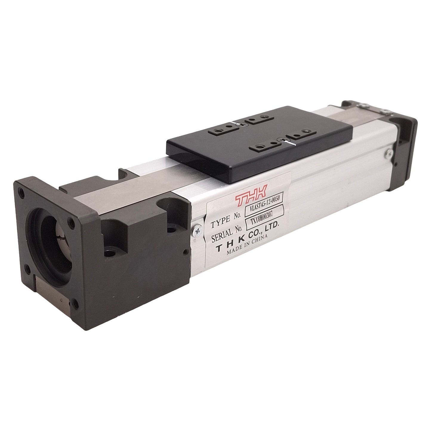 Used THK VLAST45-12-0050 Linear Actuator, 12mm Lead, 50mm Stroke, 45mm Flange