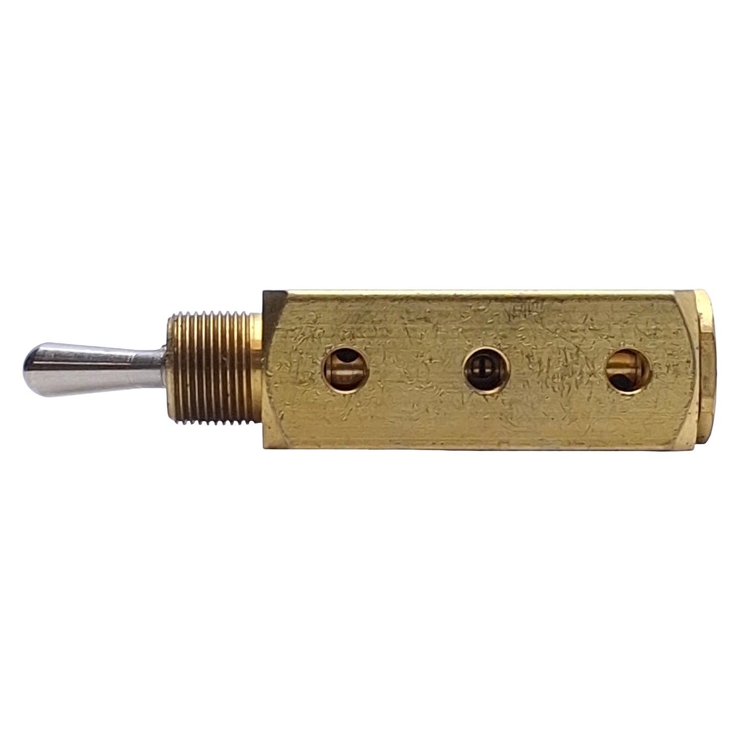 New – Open box Clippard MTV-4 Brass Toggle Air Control Valve, 2-Position 5-Port, N/C, 10-32