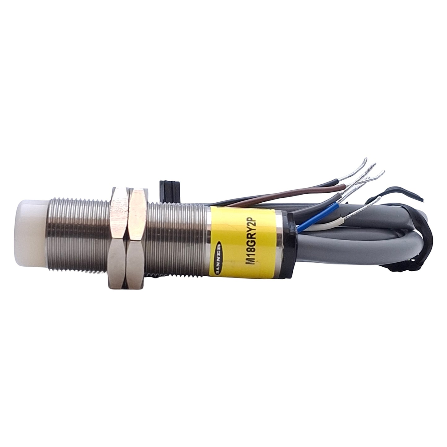 New – Open box Banner M18GRY2P LED Indicator M18 Barrel, PNP Input, 10-30VDC, 3ft Cable