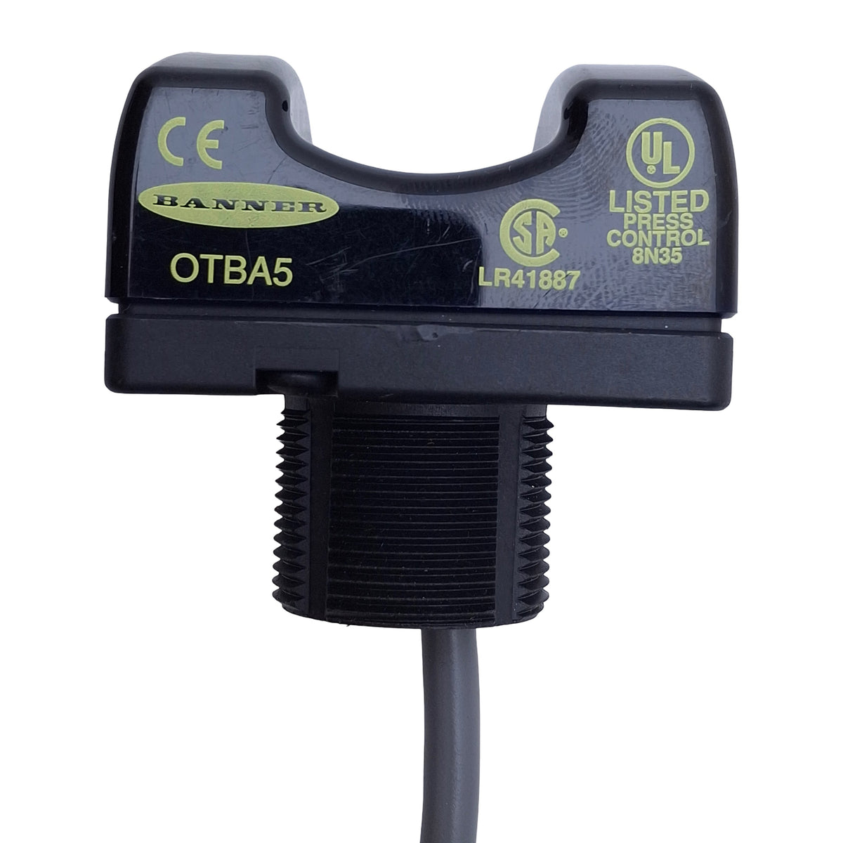 Used Banner OTBA5 Optical Touch Button Momentary Action, SPDT, 120VAC, Flying Leads