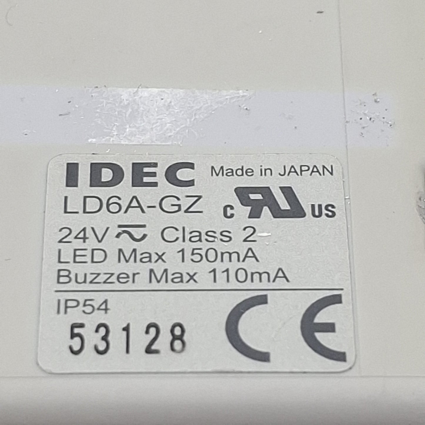 Used Idec LD6A-3GZQW-RYG LED Signal Light Tower, Red/Yellow/Green, 24VDC, ø60mm