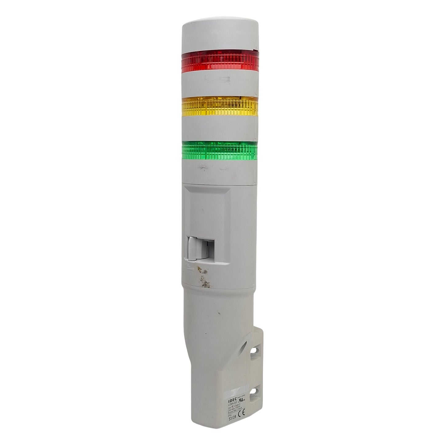 Used Idec LD6A-3GZQW-RYG LED Signal Light Tower, Red/Yellow/Green, 24VDC, ø60mm