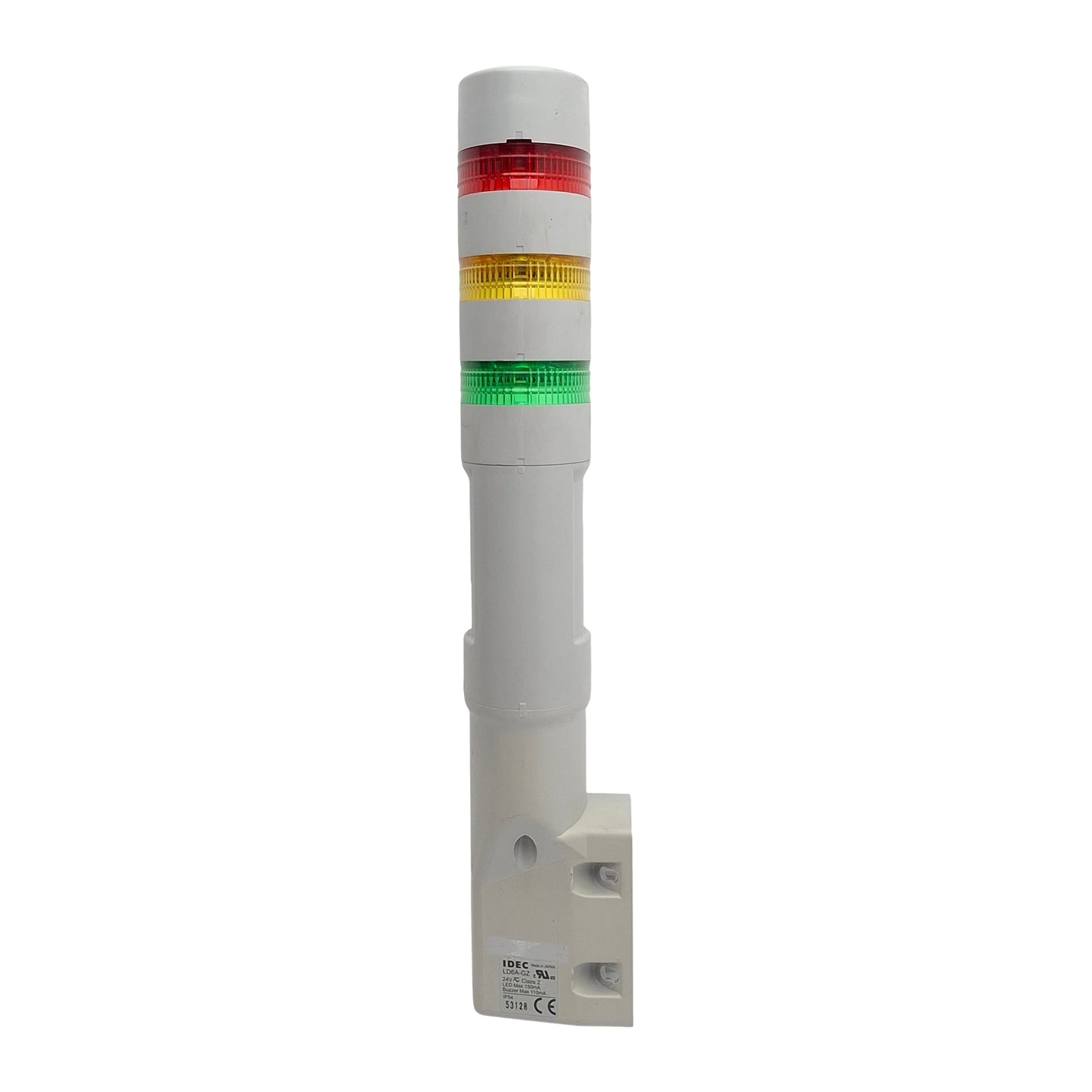 Used Idec LD6A-3GZQW-RYG LED Signal Light Tower, Red/Yellow/Green, 24VDC, ø60mm
