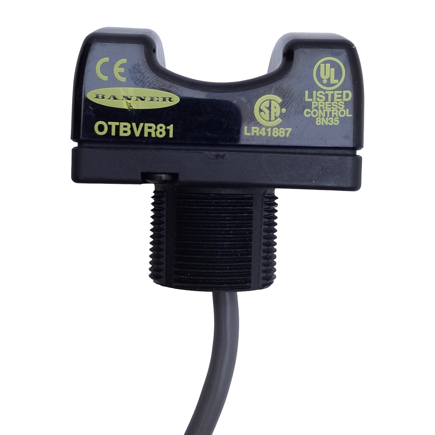 Used Banner OTBVR81 Optical Momentary Touch Button, 20-30VAC/DC, SPDT, No Guard, 6ft