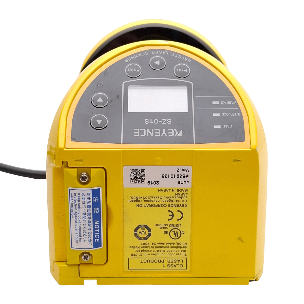 Used Keyence SZ-01S Simple Function Safety Laser Scanner, 270°, 4.2m, PNP, 24VDC