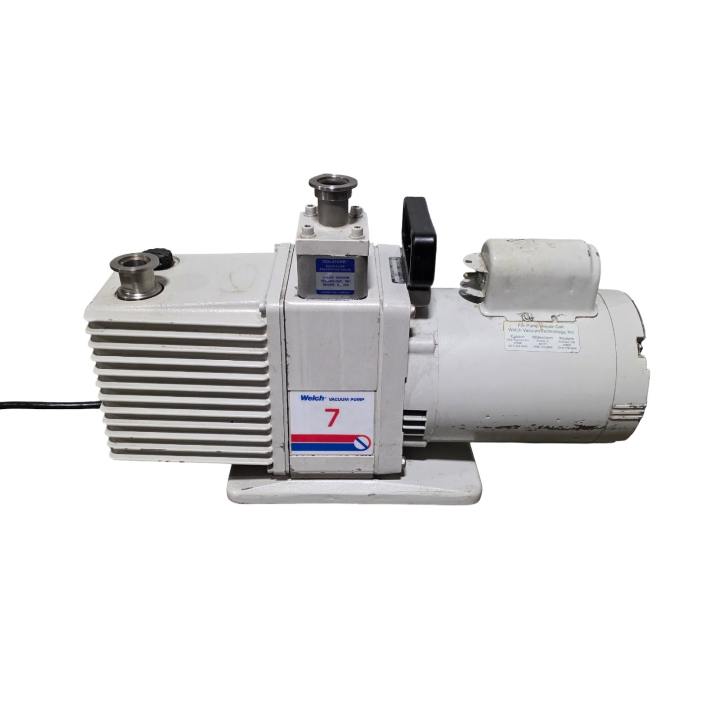 Used Welch 8920 DirecTorr Direct Drive Rotary Vane Vacuum Pump 7.7CFM, 1/2HP,120VAC