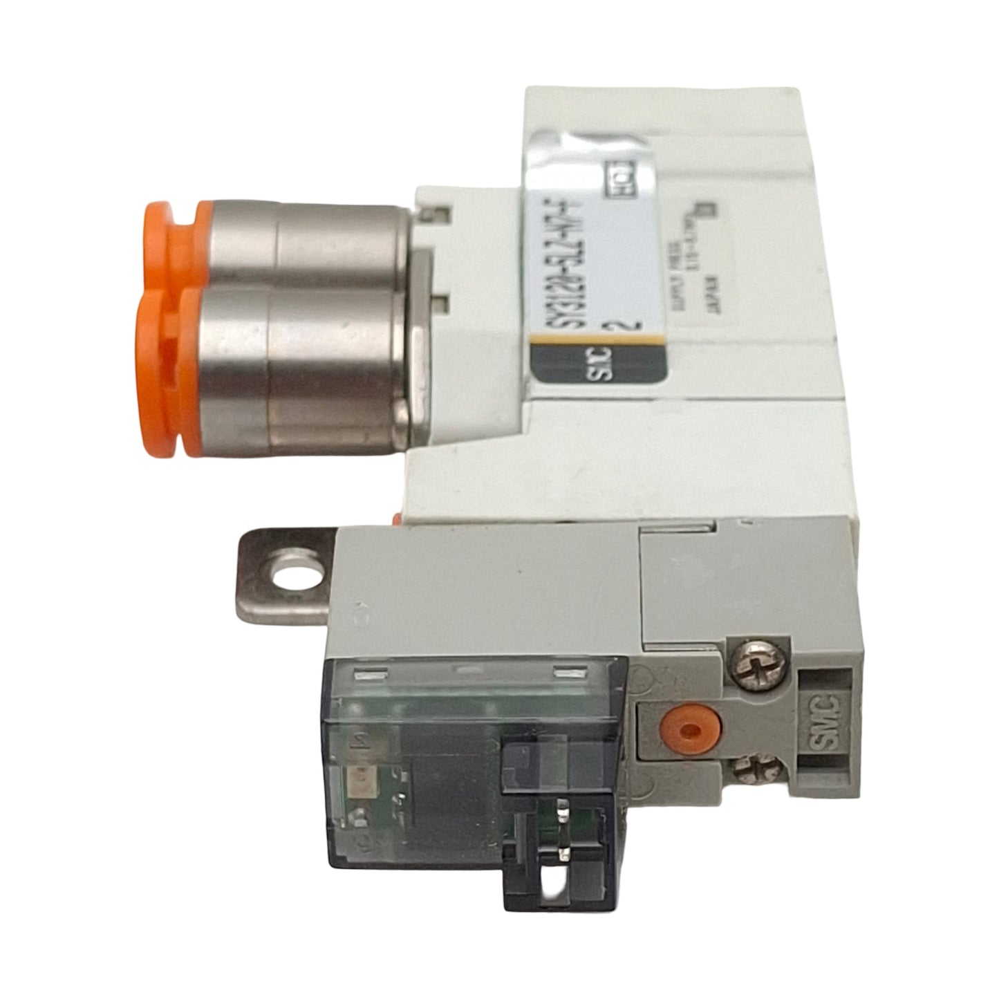 Used SMC SY3120-5LZ-N7-F2 Solenoid Valve, 5-Way, 1/4 Tube, 0.15-0.7MPa, 24VDC Coil