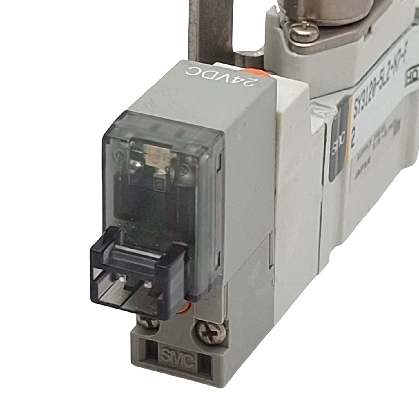 Used SMC SY3120-5LZ-N7-F2 Solenoid Valve, 5-Way, 1/4 Tube, 0.15-0.7MPa, 24VDC Coil