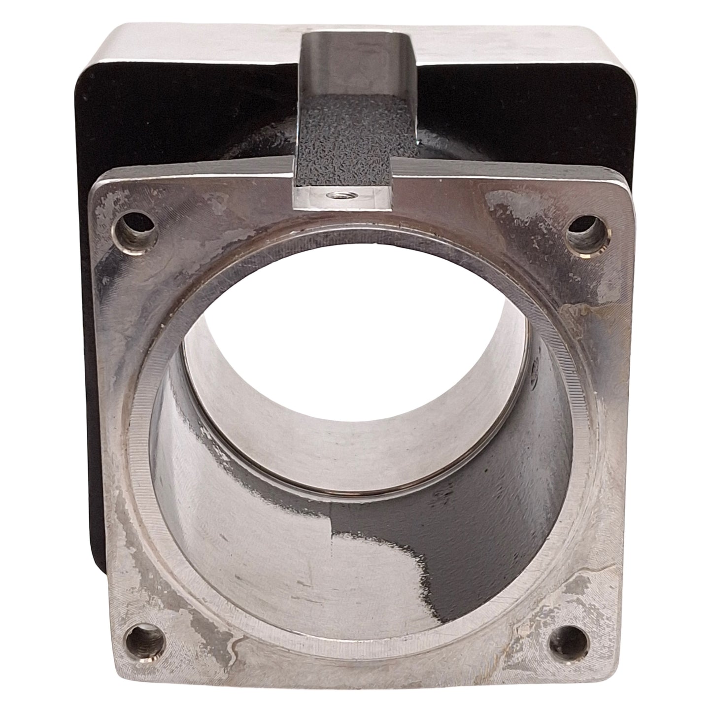 Used Aluminum Motor Coupler Adapter, 80mm Flange ø90mm Bolt Circle to NEMA 34