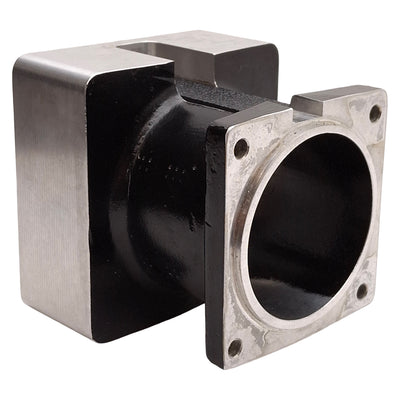 Used Aluminum Motor Coupler Adapter, 80mm Flange ø90mm Bolt Circle to NEMA 34