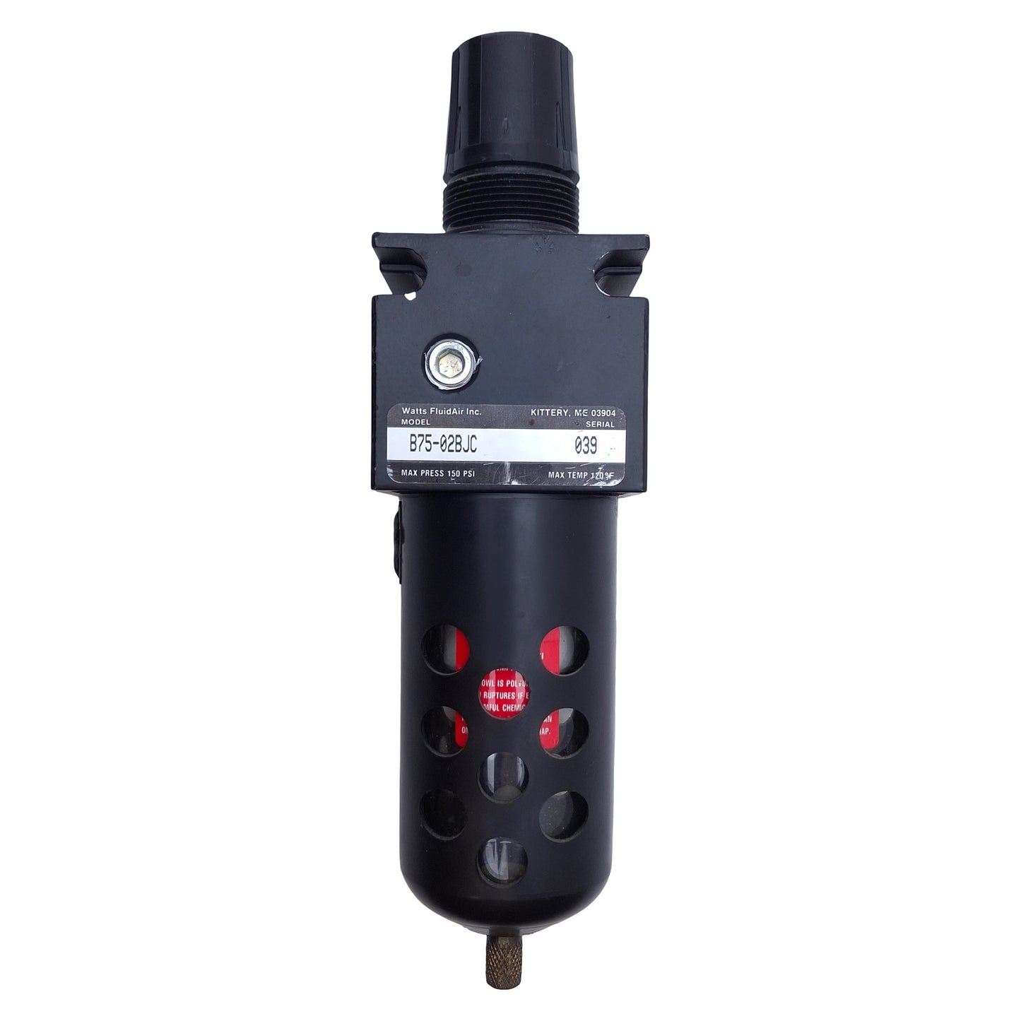 Used Watts B75-02BJC Pneumatic Filter Regulator 1/4" NPT Port, 0-125psi, 1/4" NPT