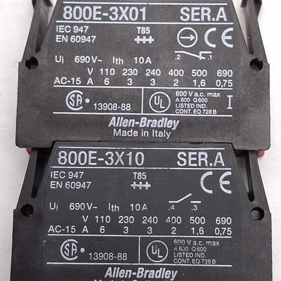 Used Allen Bradley 800ES-LMP24 Illuminated E-Stop Pushbutton, 2NC+1NO, 24V Lamp