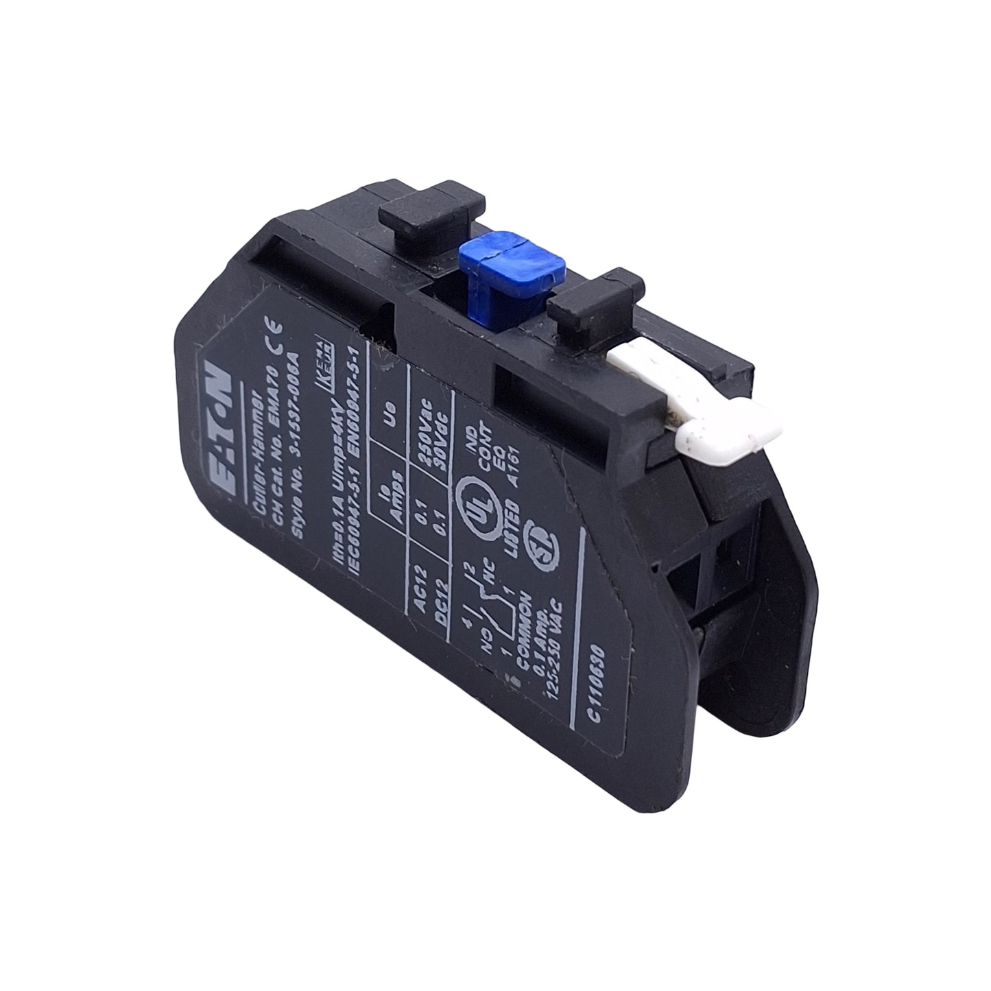 Used Eaton Cutler-Hammer EMA70 Starter Contactor Logic Level Auxiliary Block, 1NO-1NC