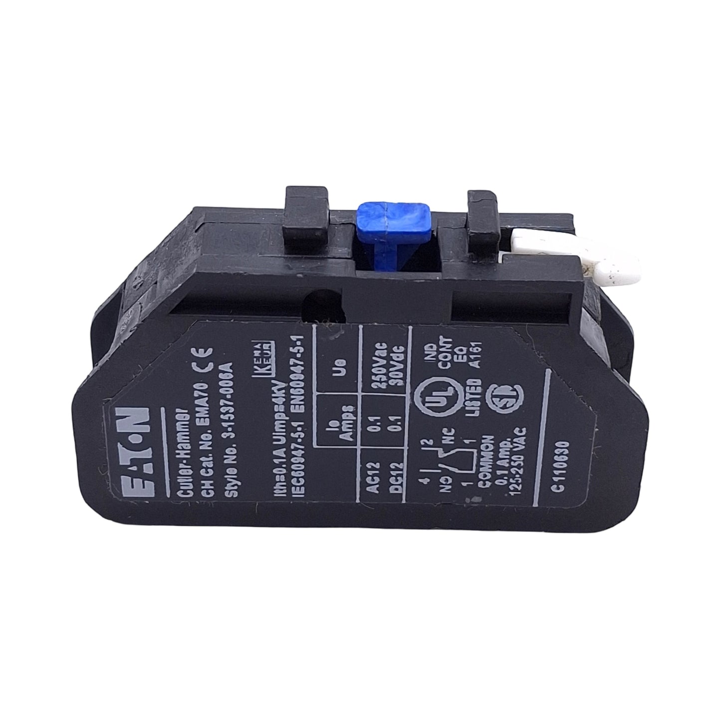 Used Eaton Cutler-Hammer EMA70 Starter Contactor Logic Level Auxiliary Block, 1NO-1NC