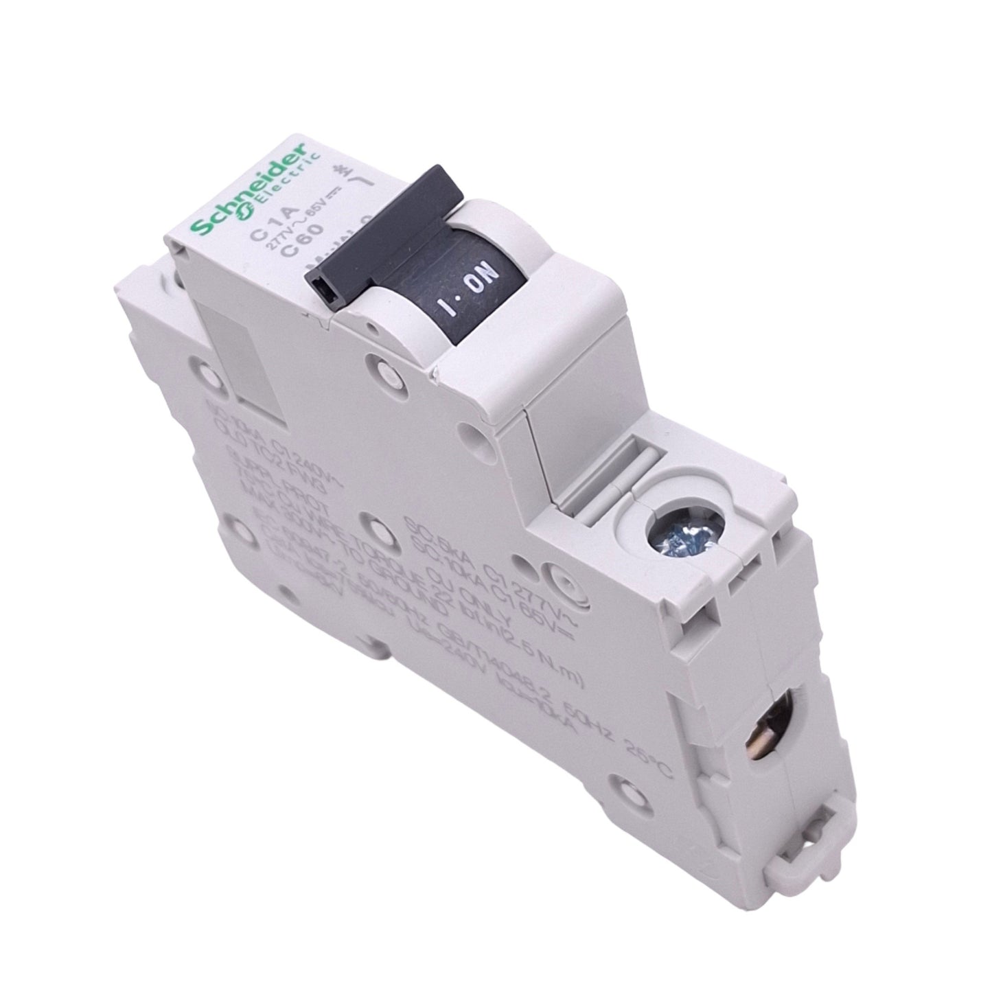 New – Open box Schneider Electric 24425 Multi9 Circuit Breaker, 277VAC/65VDC Max, 1A, DIN Rail