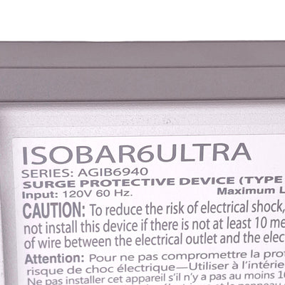 New Tripp Lite ISOBAR6ULTRA Diagnostic Surge Suppressor, 120VAC 12A, 6-Outlet