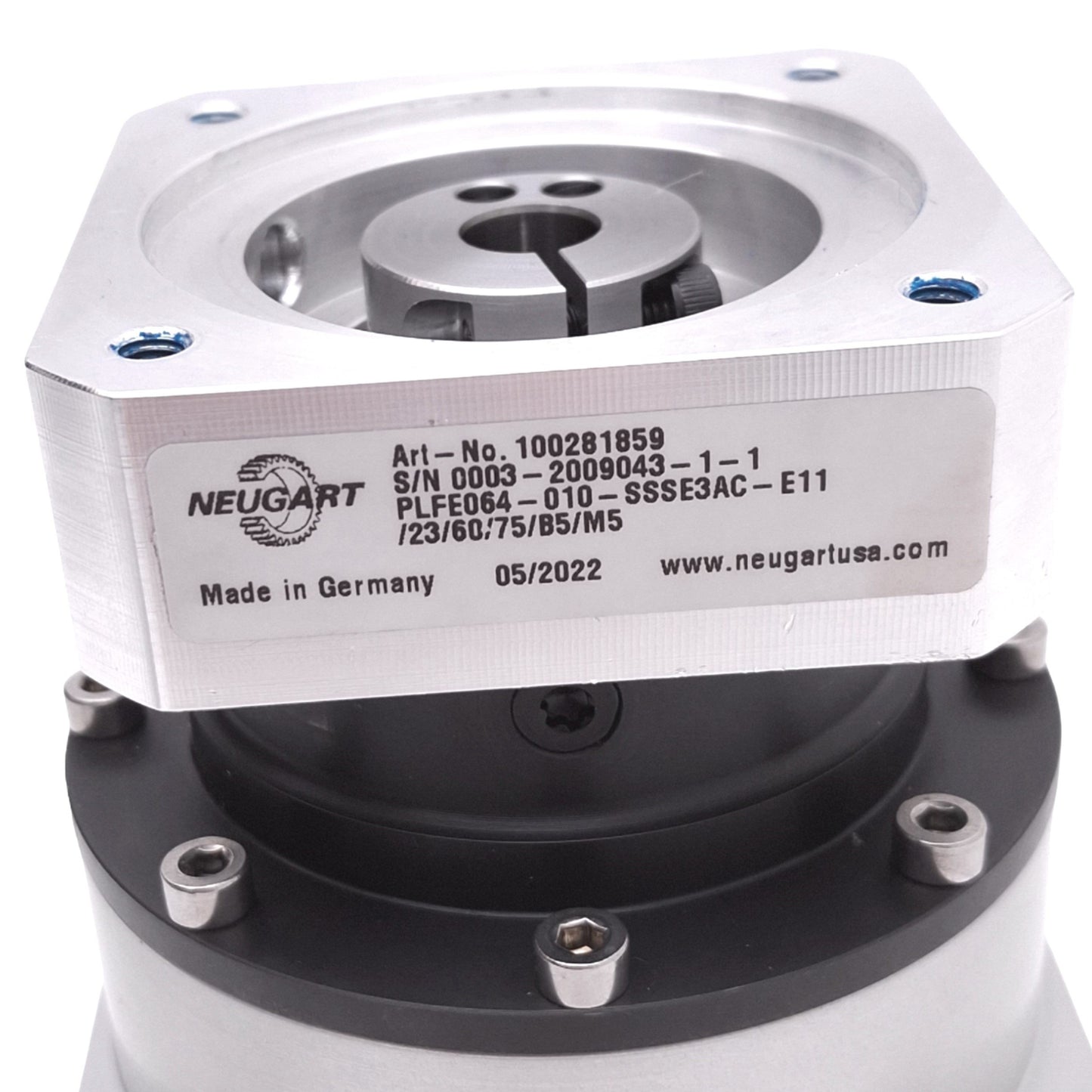 Used Neugart PLFE064-010-SSSE3AC-E11/23/60/75/B5/M5 Planetary Gearbox, 10:1, 24Nm Max