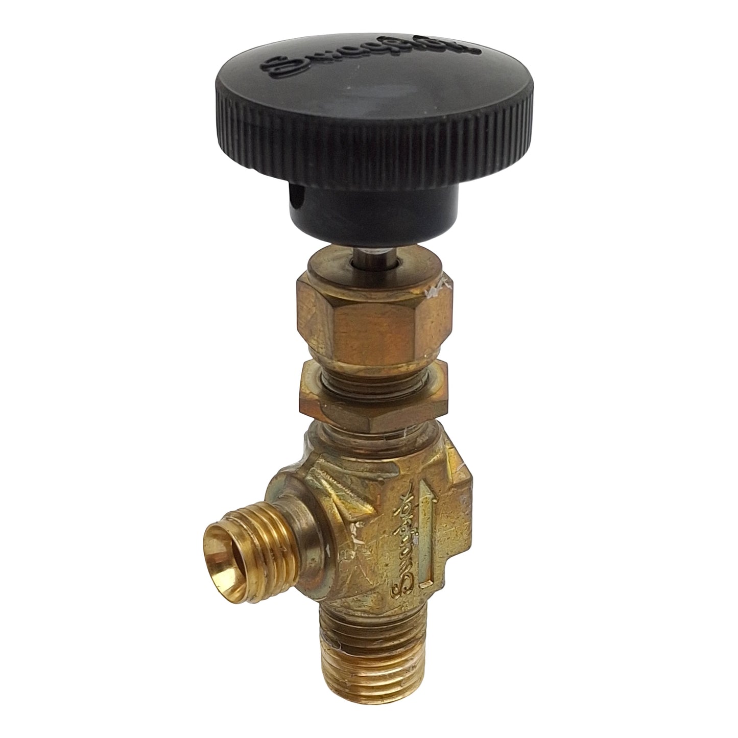 Used Swagelok B-1RM4-S4-A Needle Valve, 1/4in NPT Male x 1/4in Tube, 3000psi, 0.37Cv