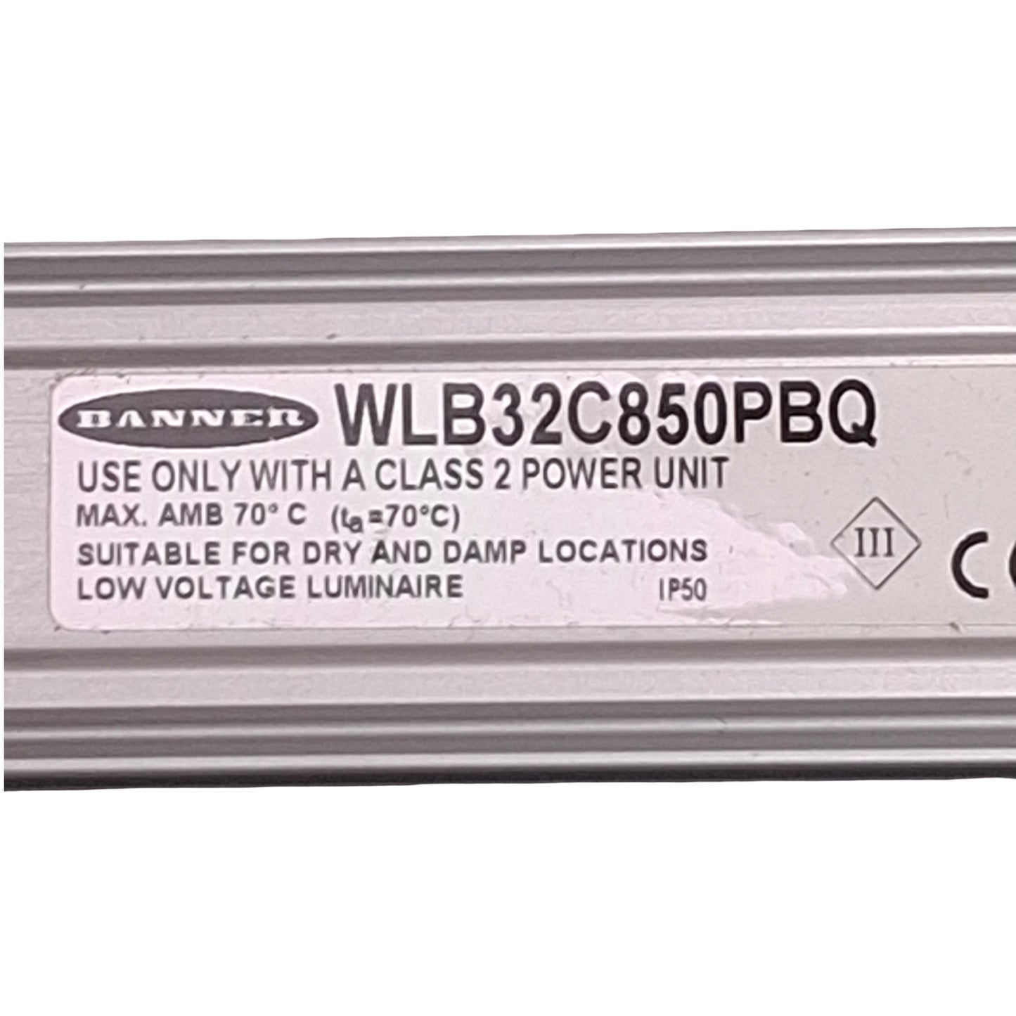 Used Banner WLB32C850PBQ LED Light Bar 850mm Length, 4-Pin M12 Connector, 12-30VDC