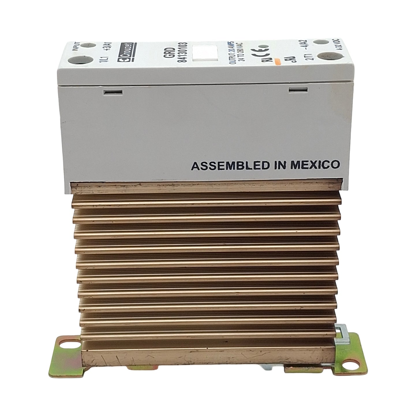 Used Crouzet GRD 84130103 Solid-State Relay, 4-32VDC In, 25A 24-280VAC Out, DIN Rail