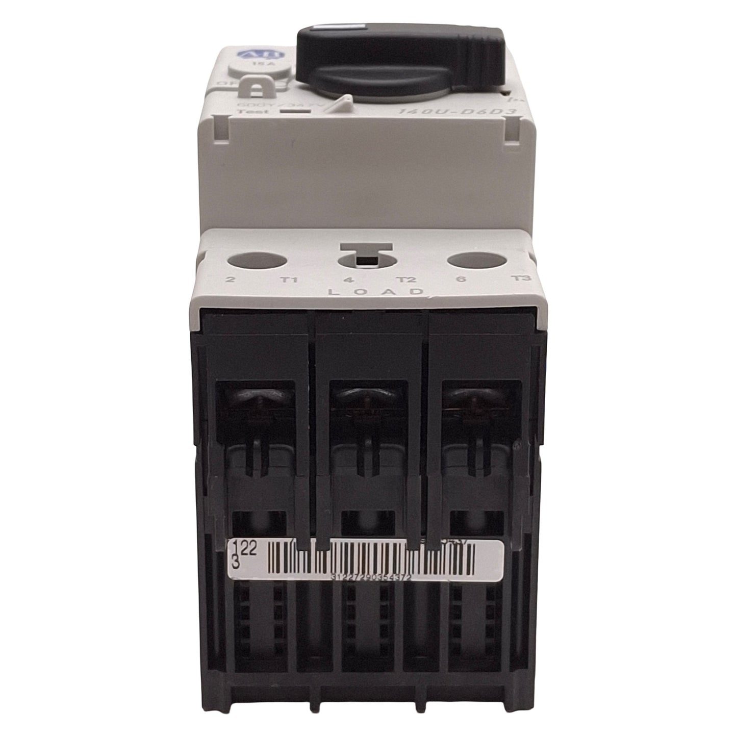 Used Allen Bradley 140U-D6D3-C15 Circuit Breaker, 3-Pole, 15A, 600Y/347VAC, DIN Rail
