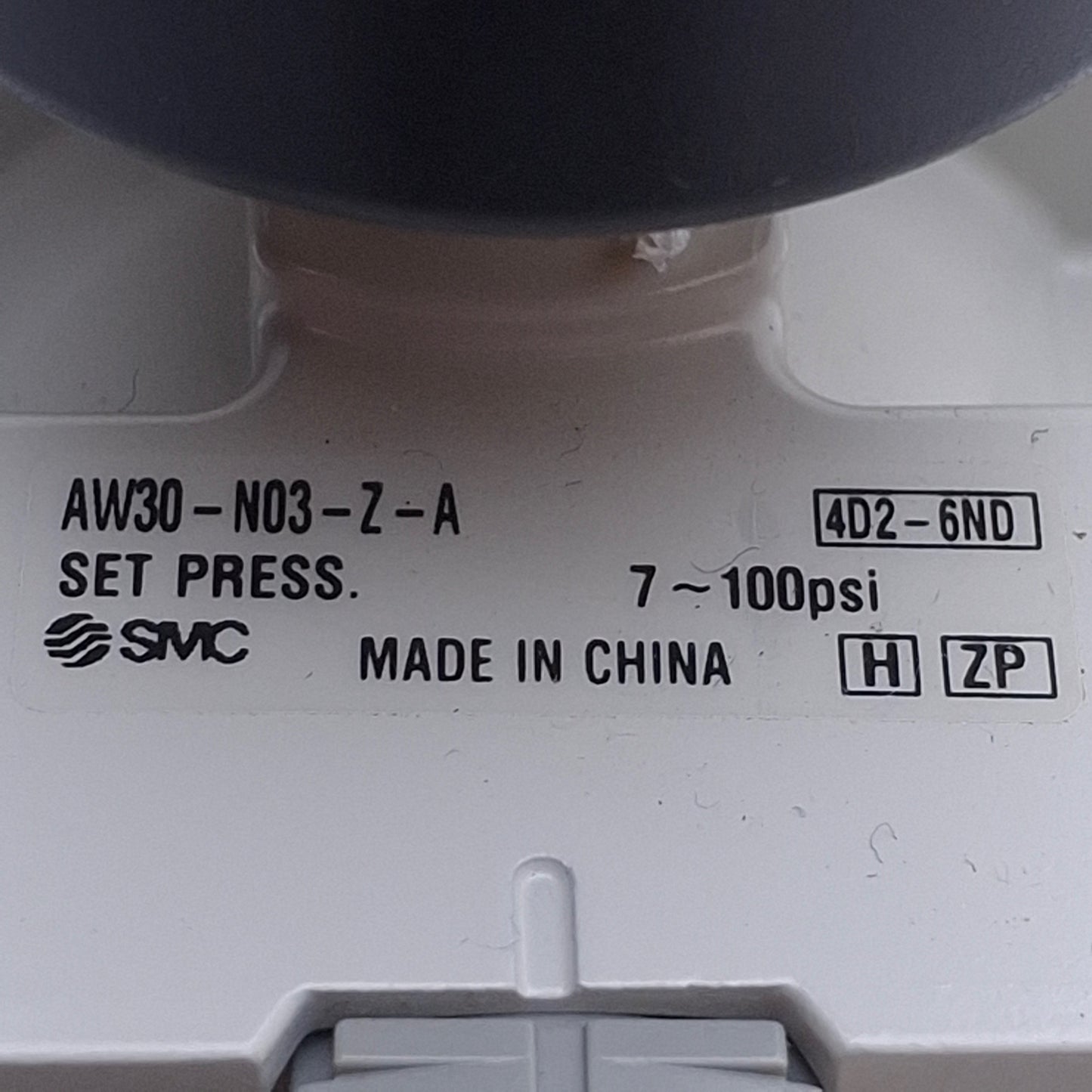 Used SMC AW30-N03-Z-A Pneumatic Filter Regulator 150psi Supply, 7-100psi Set Pressure