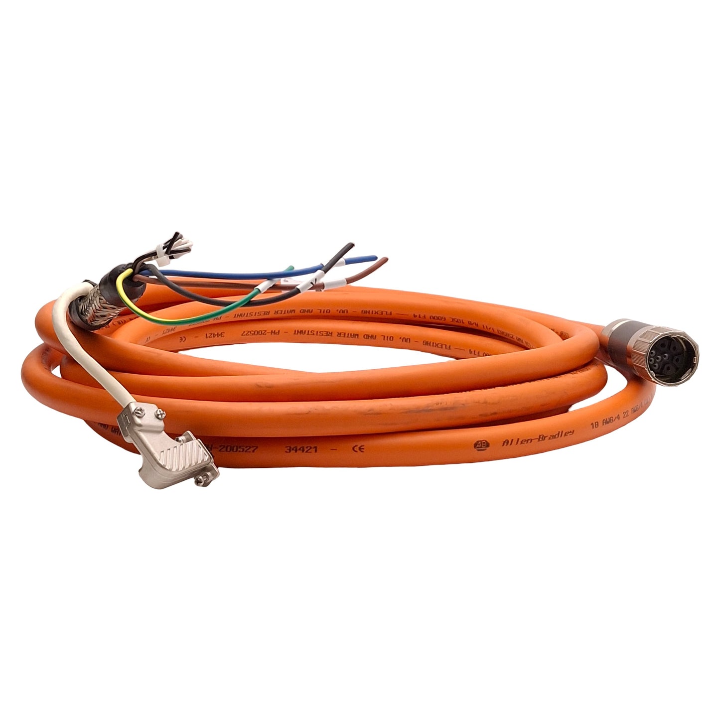 Used Allen Bradley 2090-CSBM1DF-18AF05 Kinetix Hybrid Power/Feedback/Brake Cable, 5m