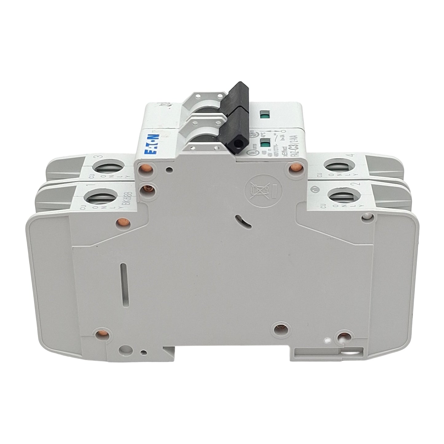 Used Eaton FAZ-C3/2-NA Circuit Breaker, 2-Poles, 3A 48VDC 480Y/277VAC, DIN Rail
