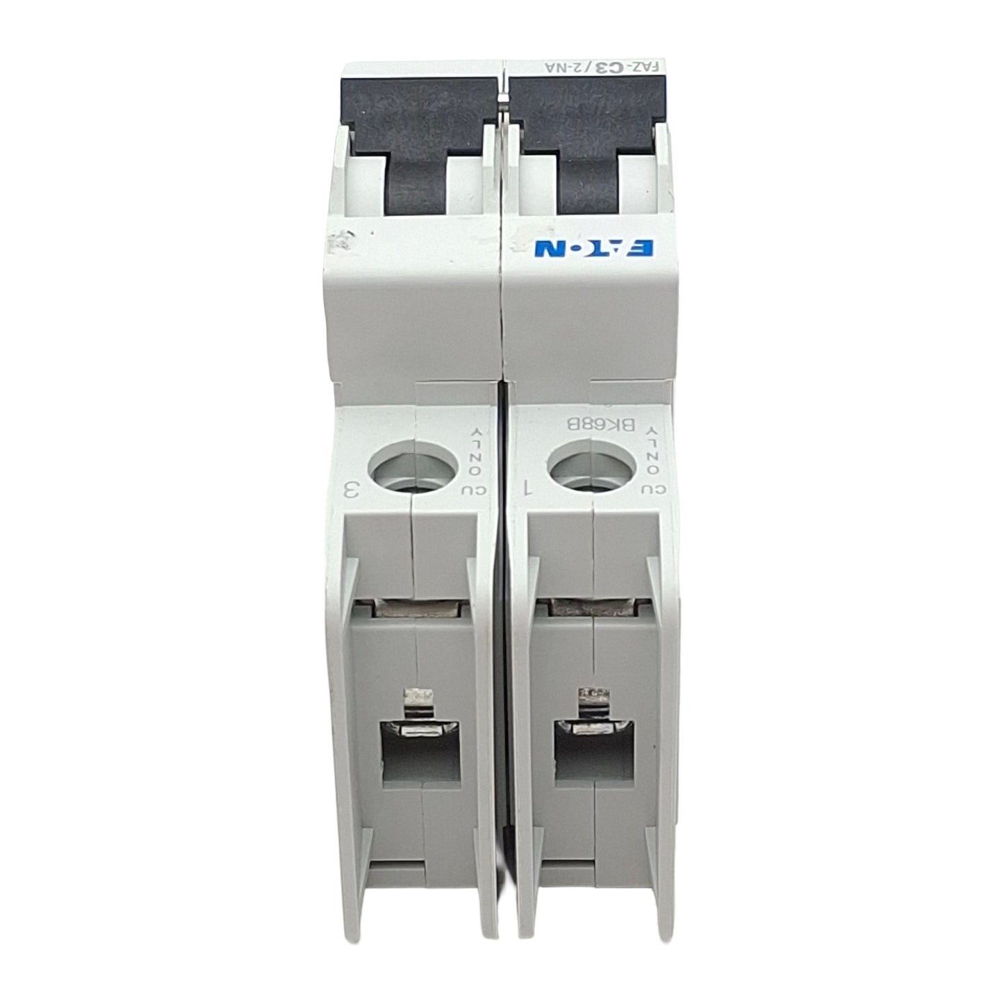 Used Eaton FAZ-C3/2-NA Circuit Breaker, 2-Poles, 3A 48VDC 480Y/277VAC, DIN Rail