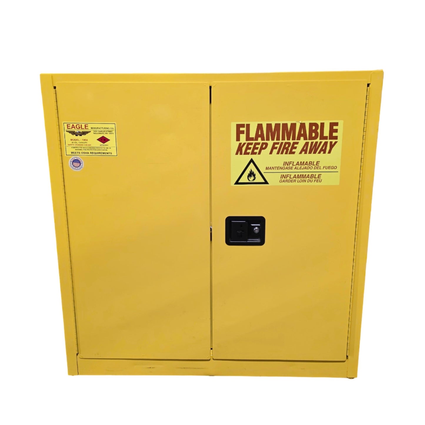 Used Eagle Mfg 1964 Safety Flammable Storage Cabinet 60 Gallon, 44"W x 34"D x 44"H