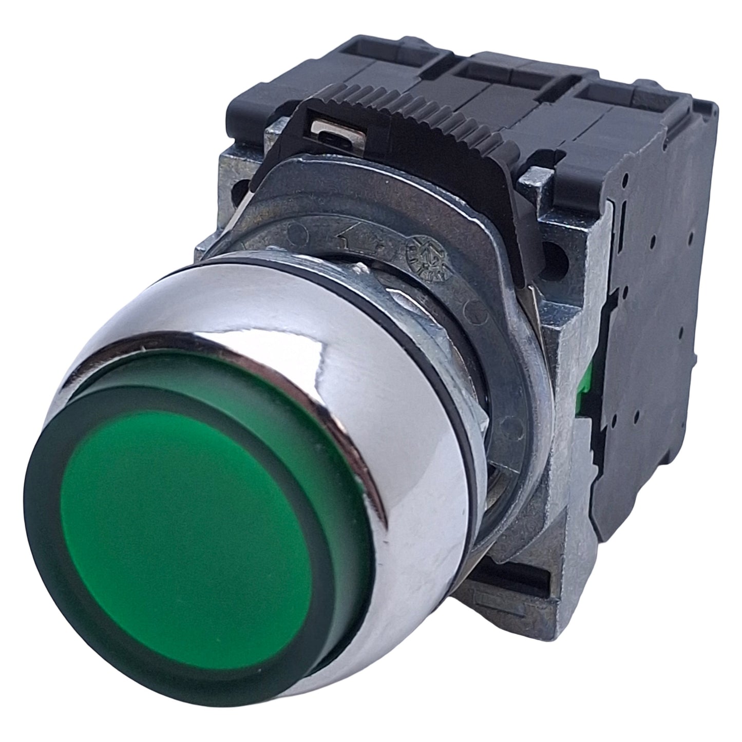 Used Allen Bradley 800FM-LE3 Green Illuminated Momentary Push Button ø22mm, 1NO 1NC