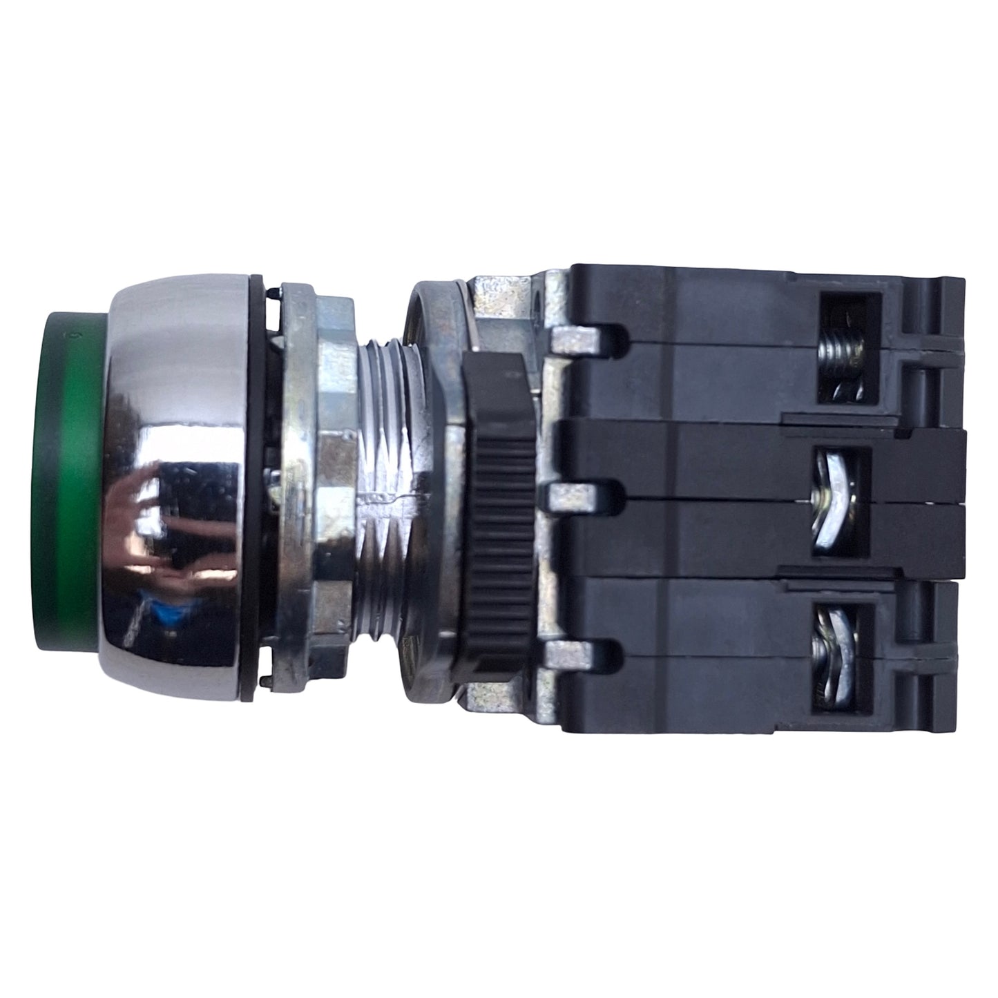 Used Allen Bradley 800FM-LE3 Green Illuminated Momentary Push Button ø22mm, 1NO 1NC