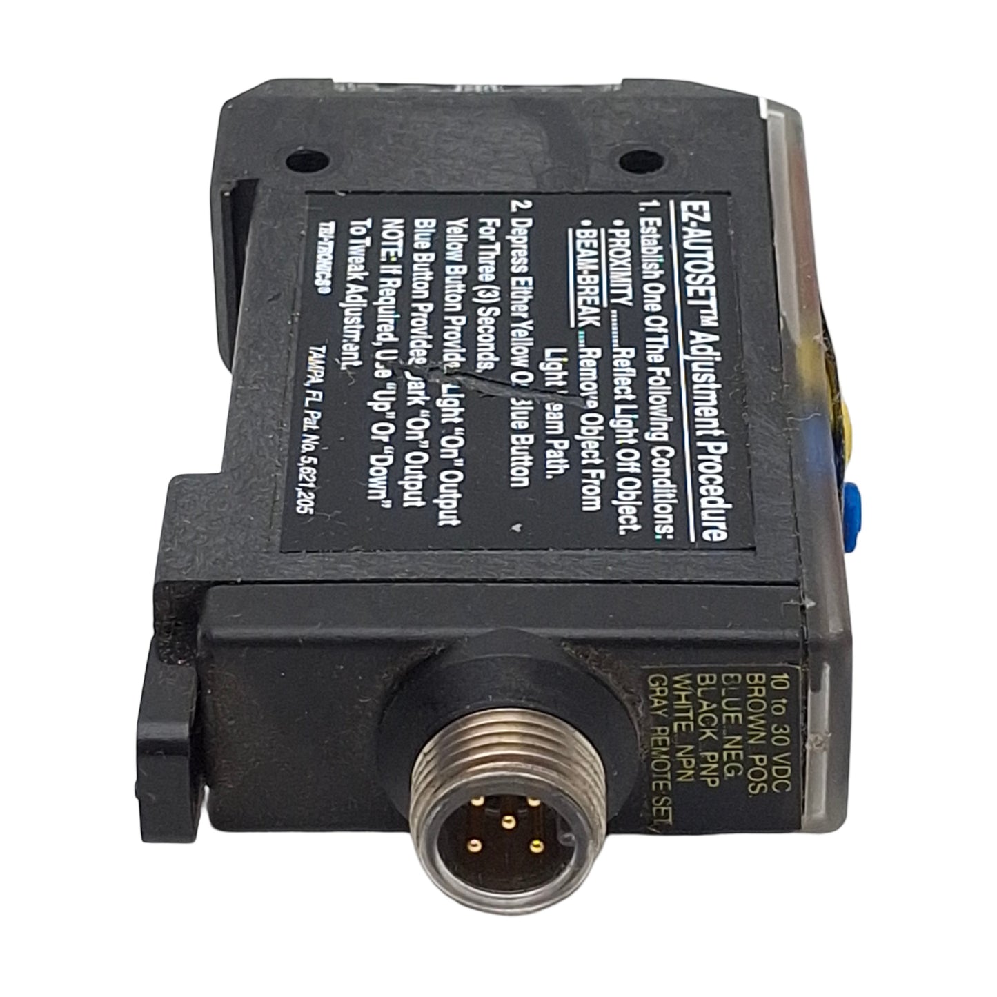 Used Tri-Tronics EZPRC SMARTEYE EZ-PRO Sensor, NPN/PNP, 10-30VDC, 5-Pin M12, DIN Rail
