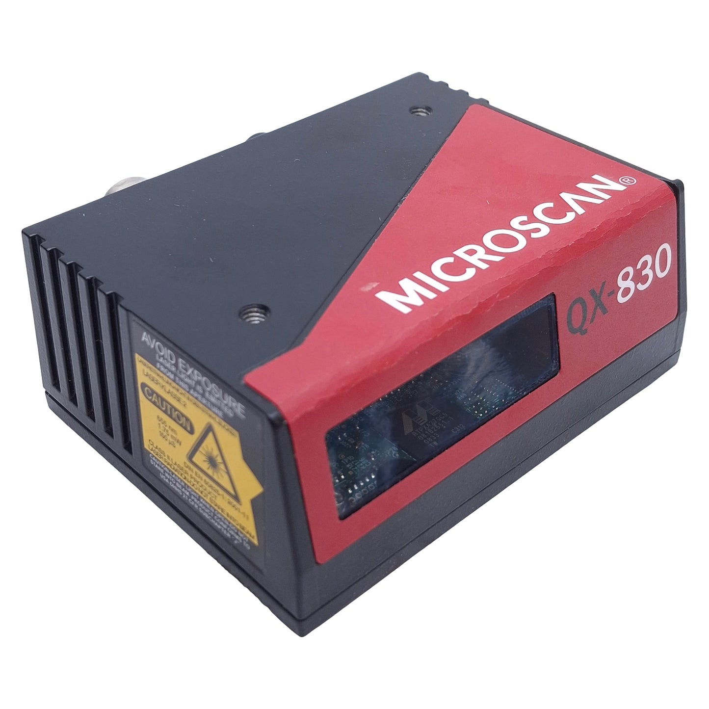 Used Microscan FIS-0830-1002G QX-830 Fixed Barcode Scanner, 10-28VDC 7.5W, 1D