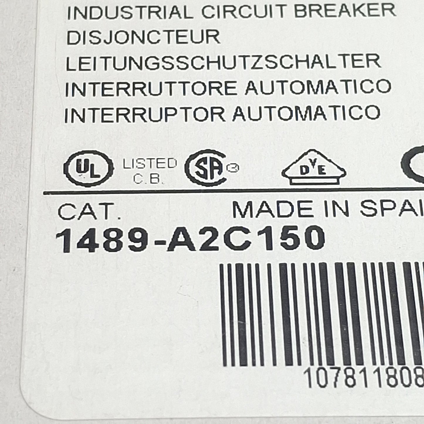 New Allen Bradley 1489-A2C150 Circuit Breaker, 2-Pole, 480Y/277VAC 15A, DIN Rail