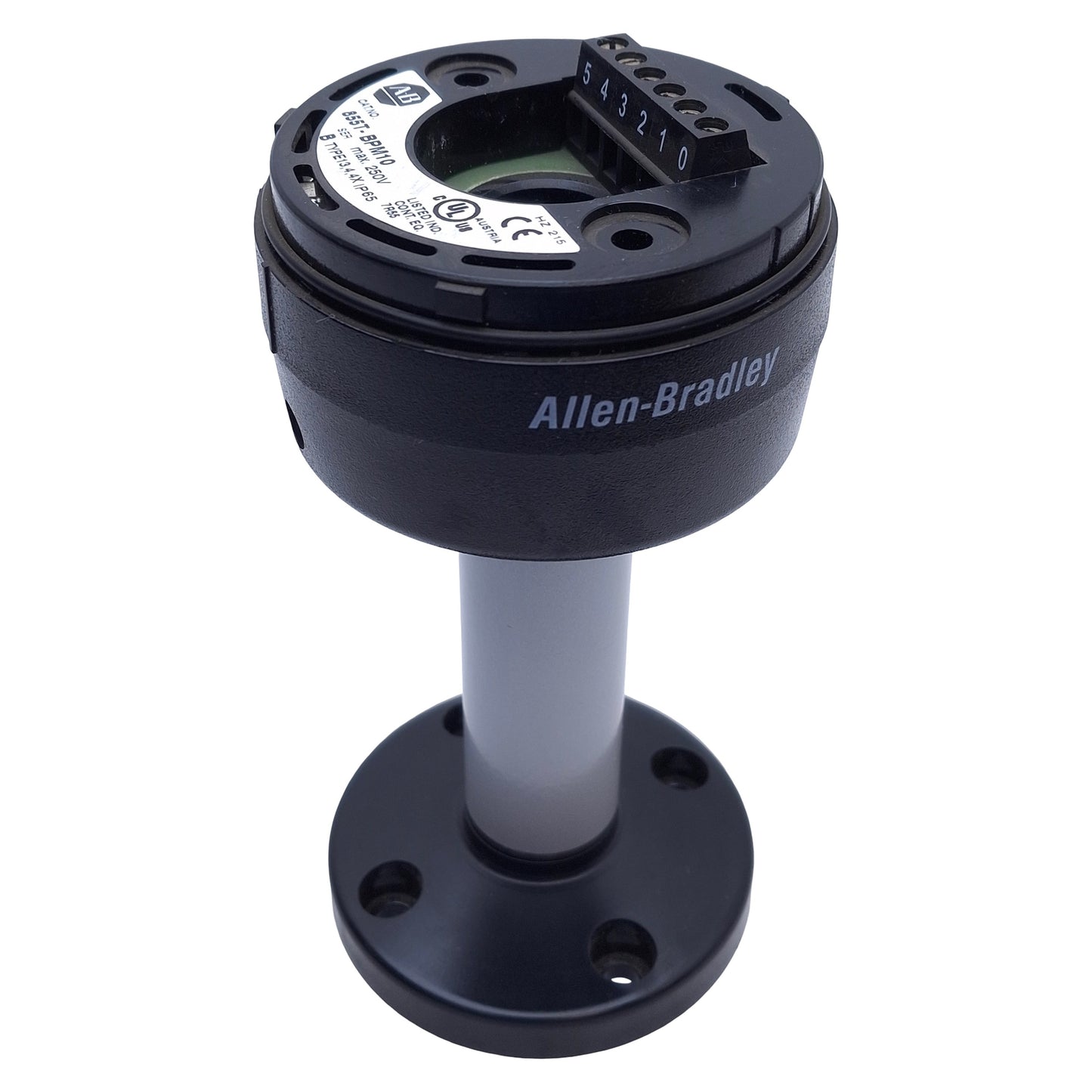 Used Allen Bradley 855T-BPM10 Stack Light Mounting Base, 75mm Pole Length, ø70mm