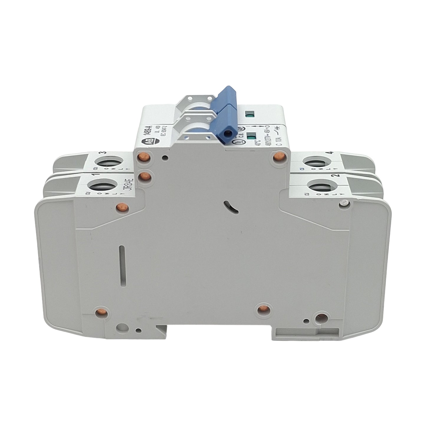 New Allen Bradley 1489-A2C100 Circuit Breaker, 2-Pole, 10A 48VDC/277VAC, DIN Rail