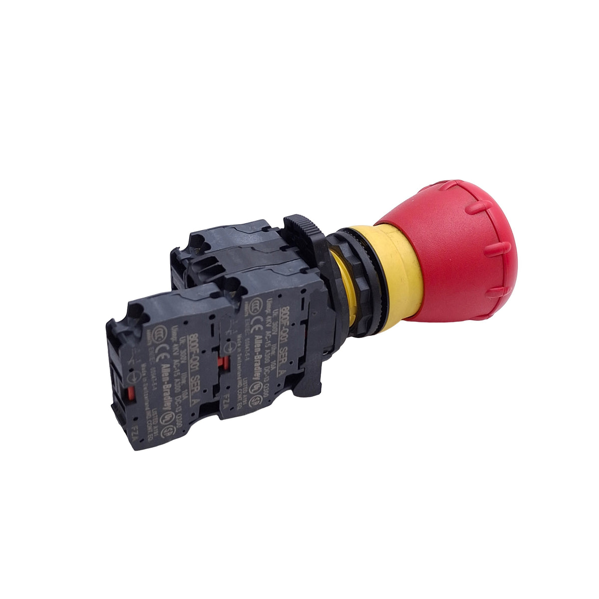 Used Allen Bradley 800FP-LMT44 Illuminated Emergency E-Stop LED Pushbutton 1NO-2NC