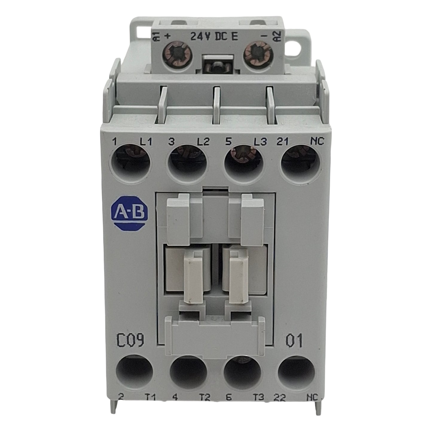 Used Allen Bradley 100-C09UEJ01 Circuit Breaker, 3-Pole NO, 9A 600VAC, 24VDC Coil