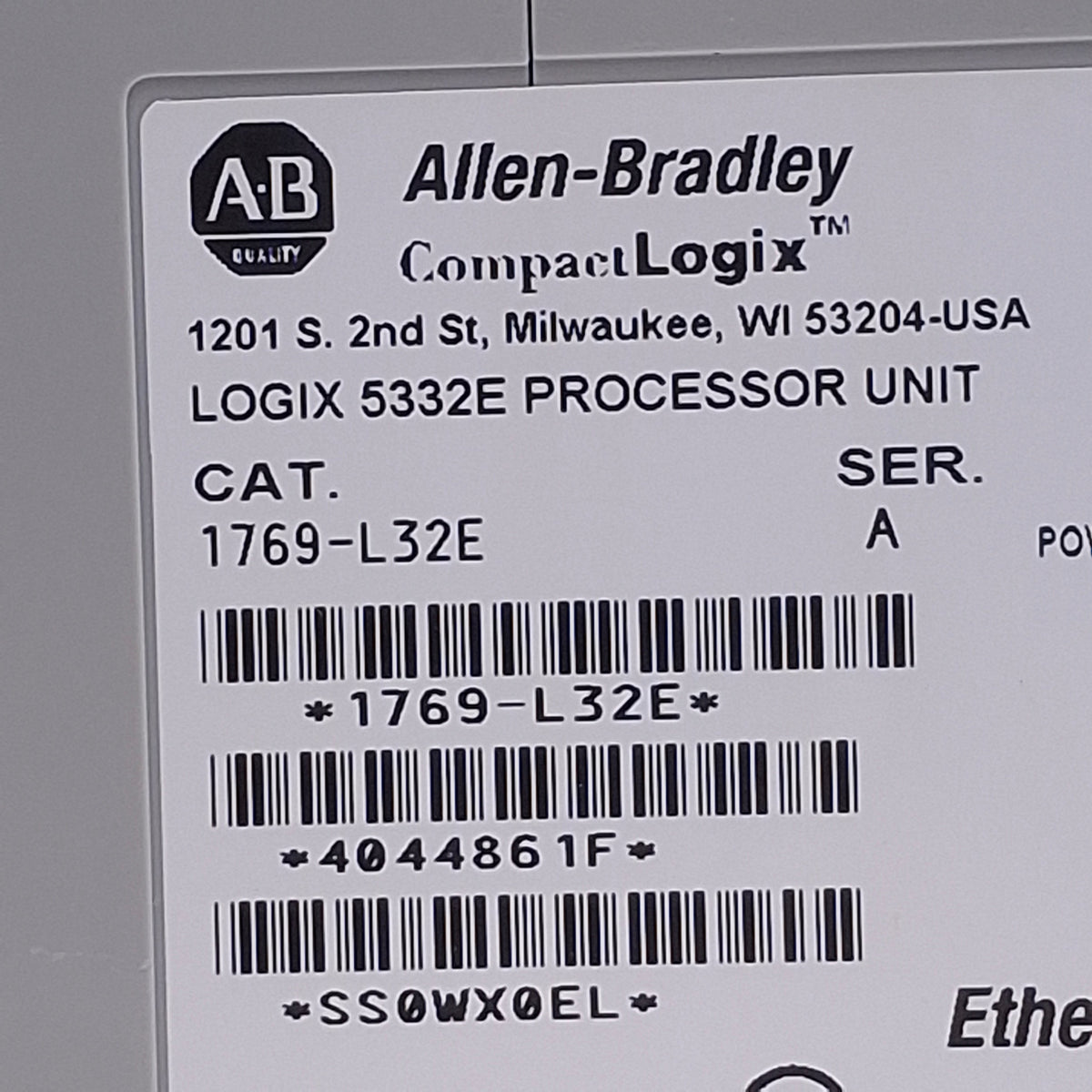 Used Allen Bradley 1769-L32E CompactLogix PLC/Controller Ethernet/RS-232 740KB