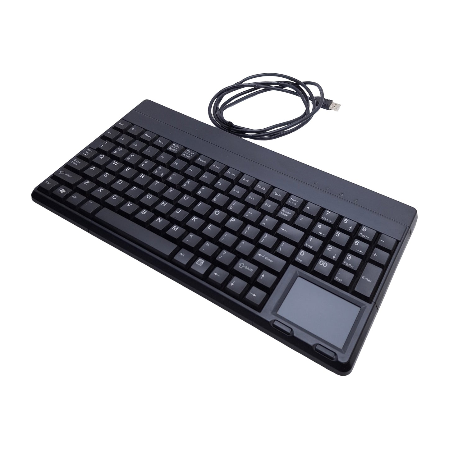 Used Cherry SPOS G86-62401EUADAA-/00 Compact Keyboard W/ Trackpad 106 Key, USB-A, 96%