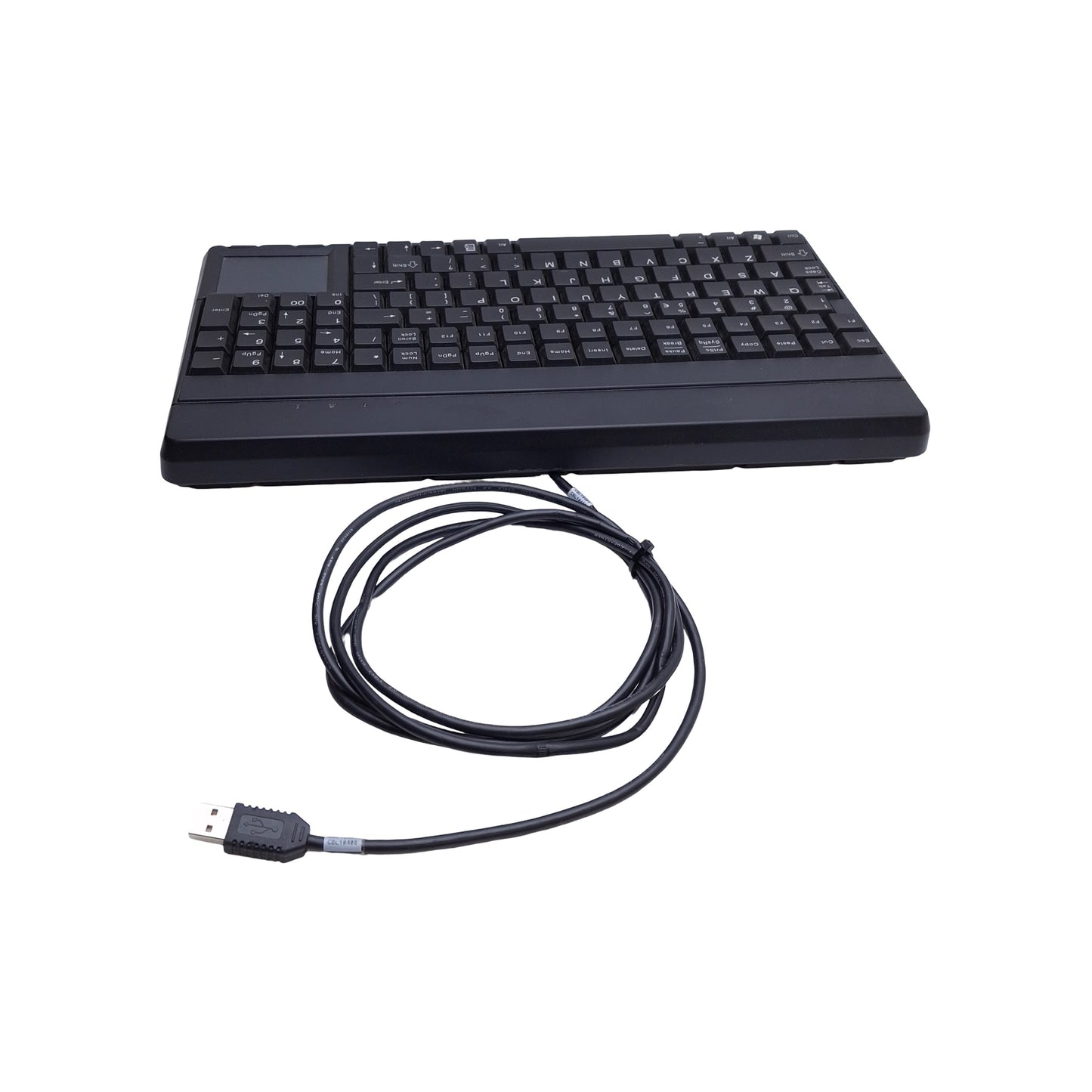Used Cherry SPOS G86-62401EUADAA-/00 Compact Keyboard W/ Trackpad 106 Key, USB-A, 96%